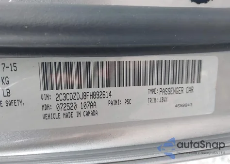 2015 Dodge Challenger Srt 392 from USA, damaged, VIN 2C3CDZDJ8FH892614